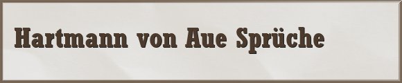 Hartmann von Aue Sprüche