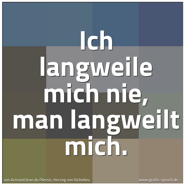 Spruchbild mit dem Text 'Ich langweile mich nie, man langweilt mich.'