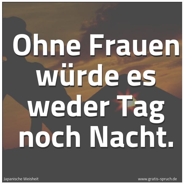 Spruchbild mit dem Text 'Ohne Frauen würde es weder Tag noch Nacht.'