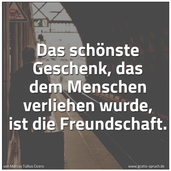 Spruchbild mit dem Text 'Das schönste Geschenk, das dem Menschen verliehen wurde,
ist die Freundschaft.'