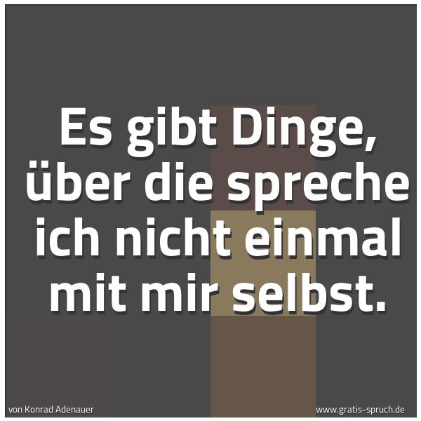 Spruchbild mit dem Text 'Es gibt Dinge, über die spreche ich nicht einmal mit mir selbst.'