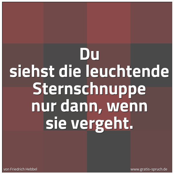 Spruchbild mit dem Text 'Du siehst die leuchtende Sternschnuppe nur dann,
wenn sie vergeht.'