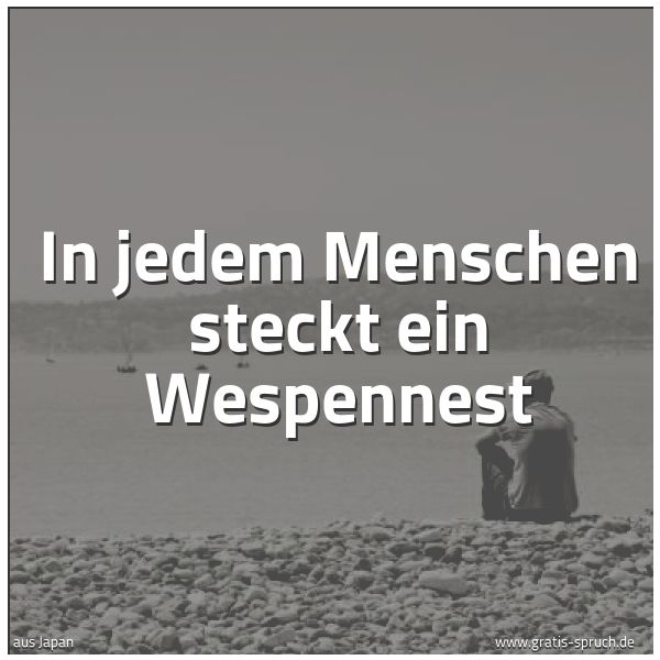 Spruchbild mit dem Text 'In jedem Menschen steckt ein Wespennest'