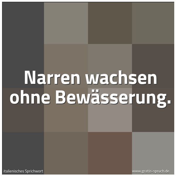 Spruchbild mit dem Text 'Narren wachsen ohne Bewässerung.'
