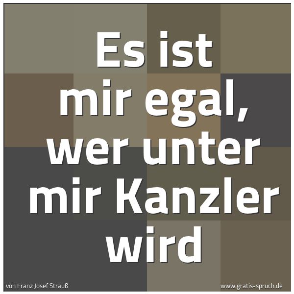 Spruchbild mit dem Text 'Es ist mir egal, wer unter mir Kanzler wird'