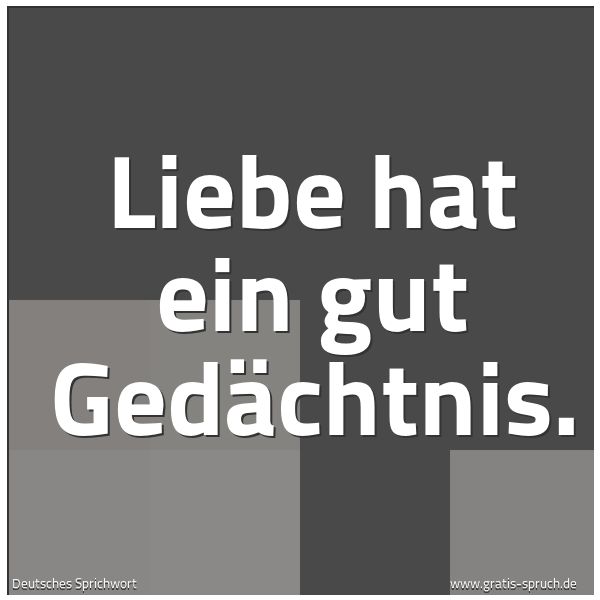 Spruchbild mit dem Text 'Liebe hat ein gut Gedächtnis.'