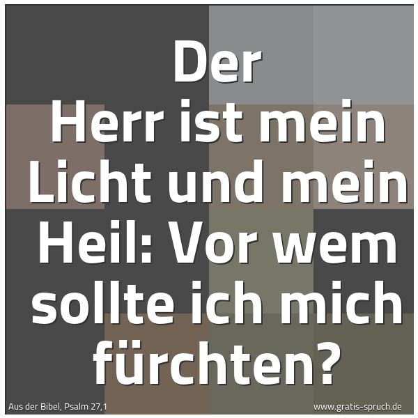 Spruchbild mit dem Text 'Der Herr ist mein Licht und mein Heil:
Vor wem sollte ich mich fürchten?'