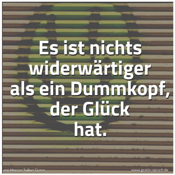 Spruchbild mit dem Text 'Es ist nichts widerwärtiger
als ein Dummkopf, der Glück hat.'
